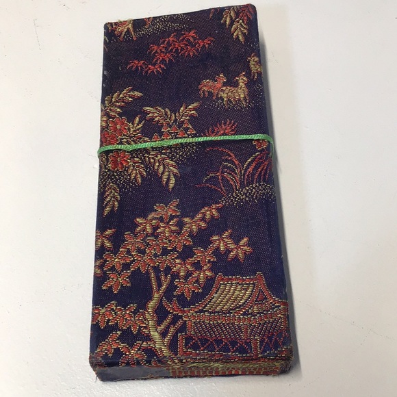 Antique Japanese handmade bookmark set satin boxed paper art box of 6 crafted - Picture 14 of 14